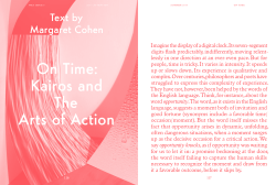 On Time: Kairos and The Arts of Action