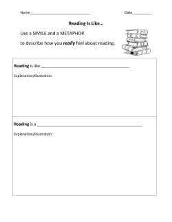 Reading Is Like&hellip; Use a SIMILE and a METAPHOR to describe how