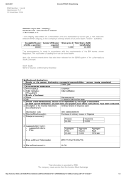 Notification of dealing form 1 Details of the person