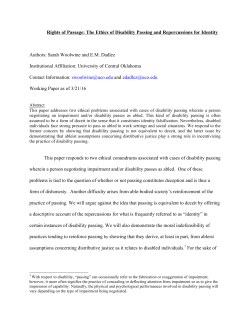 Rights of Passage: The Ethics of Disability Passing and
