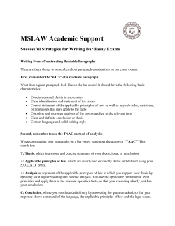 Successful Strategies for Writing Bar Essay Exams