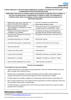 Medication Self Care - 2 Goldington Road Surgery