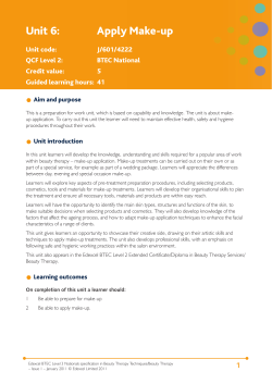 Unit 6: Apply Make-up