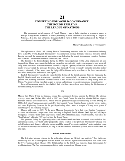 competing for world governance: the round table vs. the league of