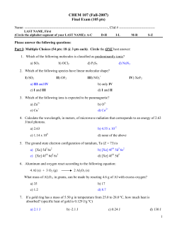 CHEM 107 (Fall