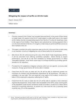 Mitigating the impact of tariffs on UK-EU trade