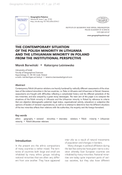 The contemporary situation of the Polish minority in Lithuania and