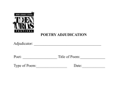 poetry adjudication - nj state teen arts festival