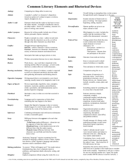Common Literary Elements and Rhetorical