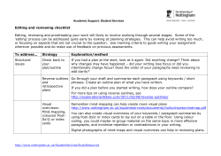 Editing Checklist - University of Nottingham