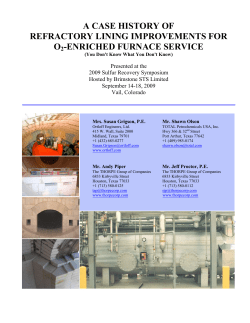 a case history of refractory lining improvements for o2