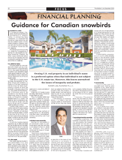 Guidance for canadian snowbirds