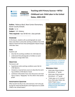 Child Labor in the United States, 1830-1930