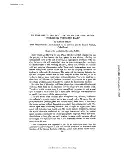 AN ANALYSIS OF THE INACTIVATION OF THE FROG SPERM