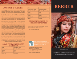 BERBER - National African Language Resource Center