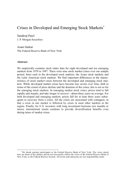 Crises in Developed and Emerging Stock Markets*