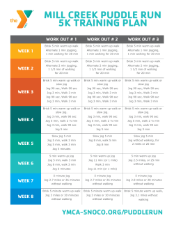 MILL CREEK PUDDLE RUN 5K TRAINING PLAN