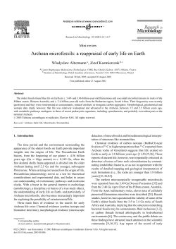 Archean microfossils: a reappraisal of early life on Earth