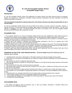 St. John the Evangelist Catholic School Acceptable Usage Policy
