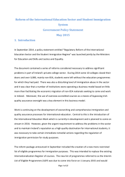 Policy statement on International Education