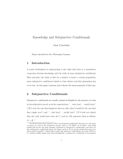 Knowledge and Subjunctive Conditionals