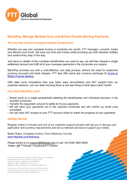 Manage Multiple Pounds Sterling and US Dollar Payments with