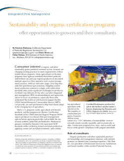 Sustainability and organic certification programs