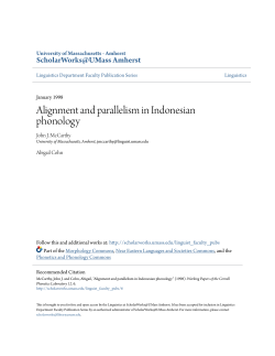Alignment and parallelism in Indonesian phonology