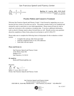 Self-pay Clients - San Francisco Speech and Fluency Center