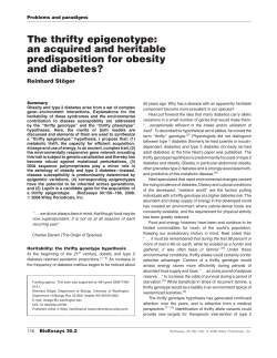 The thrifty epigenotype: An acquired and heritable predisposition for