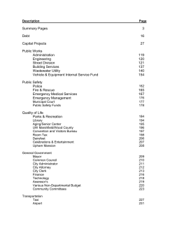 Summary Pages 3 Debt 16 Capital Projects 27 Public Works