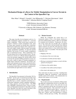 Mechanical Design of a Rover for Mobile Manipulation in
