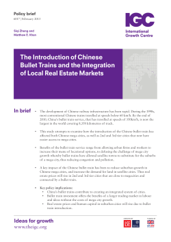 The Introduction of Chinese Bullet Trains and the Integration of