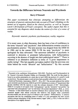 Towards the Difference between Neurosis and Psychosis
