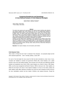 A Cross-National Analysis of Crisis Response Strategies