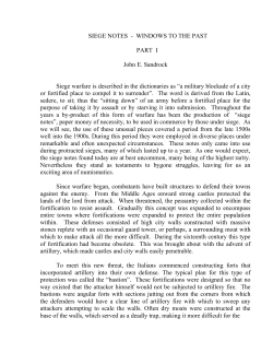 SIEGE NOTES - WINDOWS TO THE PAST PART I John E. Sandrock