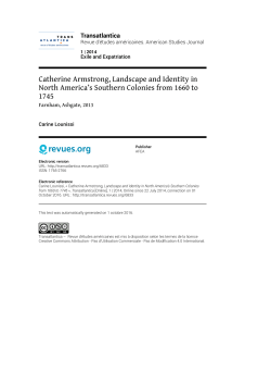 Catherine Armstrong, Landscape and Identity in North America`s