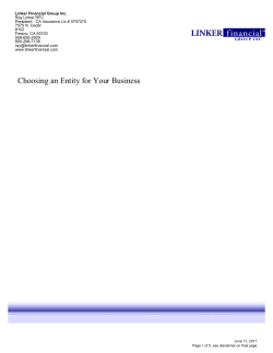 Choosing an Entity for Your Business