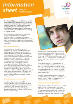 Information Sheet Mental Health Issues