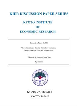 kier discussion paper series - Kyoto University, Institute of Economic