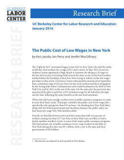 The Public Cost of Low Wages in New York