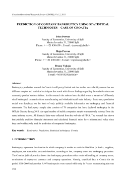 PREDICTION OF COMPANY BANKRUPTCY USING STATISTICAL