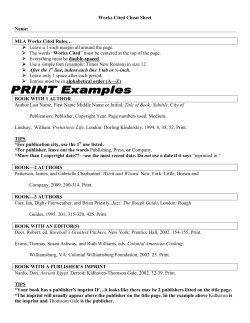 Works Cited Cheat Sheet Name: MLA Works Cited Rules… Leave a