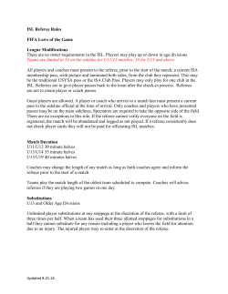 ISL Referee Rules FIFA Laws of the Game League