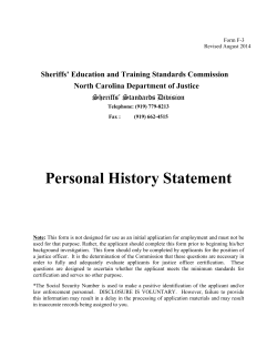Personal History Statement (Form F-3)