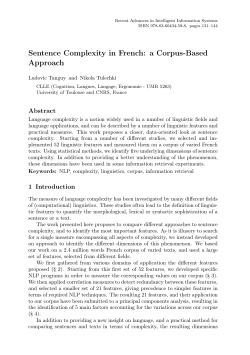 Sentence Complexity in French: a Corpus