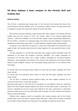 US Navy deploys a laser weapon to the Persian Gulf and