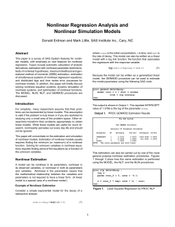 Nonlinear Regression Analysis and Nonlinear