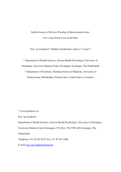 Ineffectiveness of Reverse Wording of Questionnaire Items: Let`s