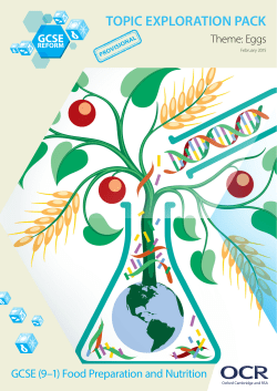 Food Preparation and Nutrition Topic Exploration Pack